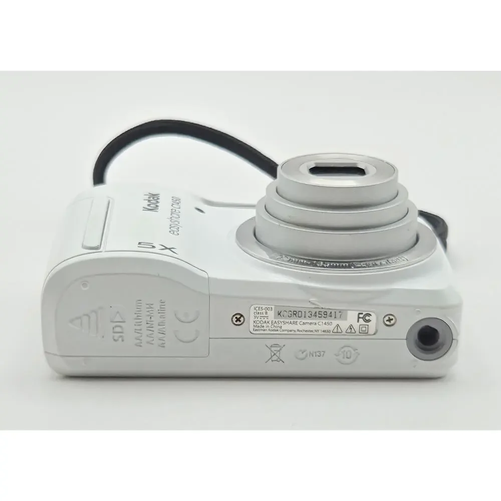 Kodak EasyShare C1450 White 14MP Digital Camera Tested Works W/ Case 8GM SD Card